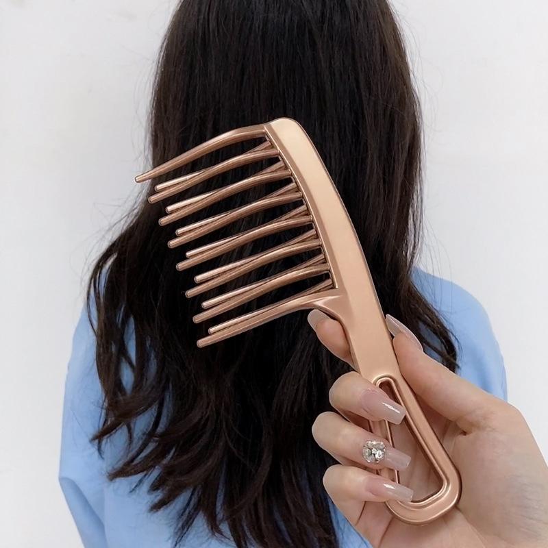 Double Row Large Toothed Comb Wide Toothed Comb Curved Comb Fluffy Comb Hairdressing Comb For Comb Long And Curly Hair