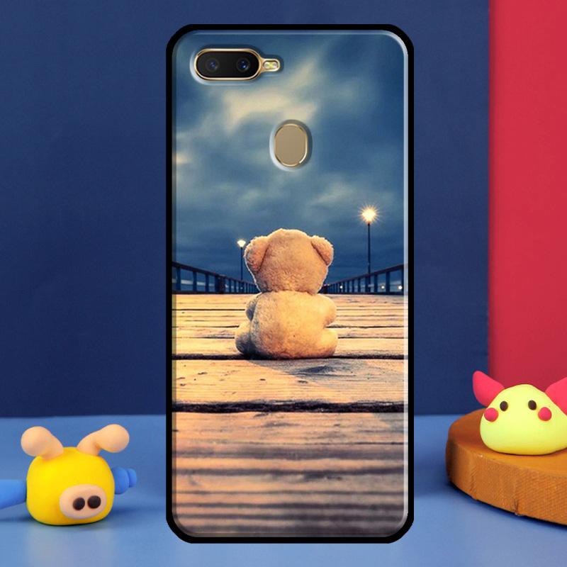 Милый чехол-мишка для Oppo A16 A76 A96 A58 A78 A98 A5 A9 A91 A15 A17 A77 A52 A72 A74 A94 A54S A57S