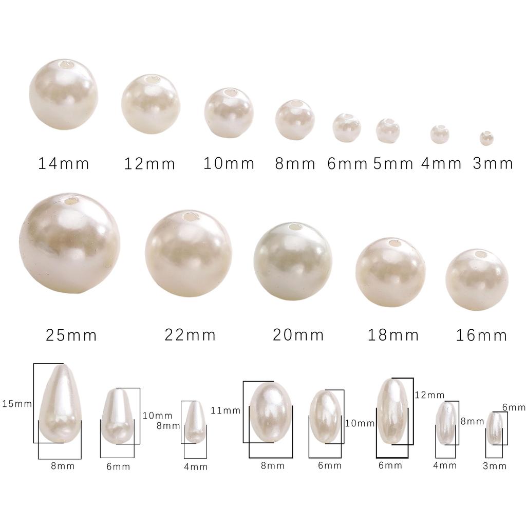50/100Pcs White High Brightness ABS Water Droplet Shaped Imitation Pearls Scattered Beads For DIY Bracelets Necklaces Jewelry Making