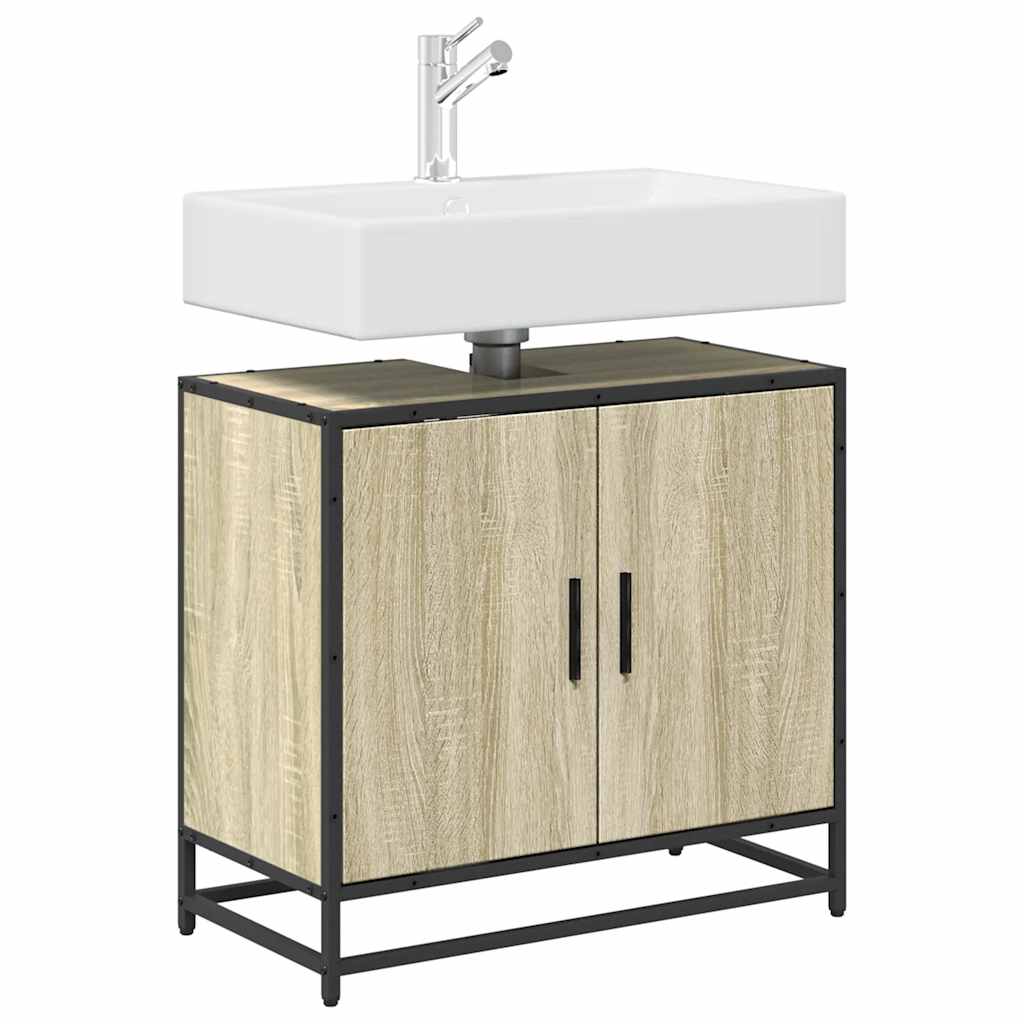 Bathroom Vanity Cabinet Sonoma Oak Finish 65 x 33 x 60 cm Particleboard