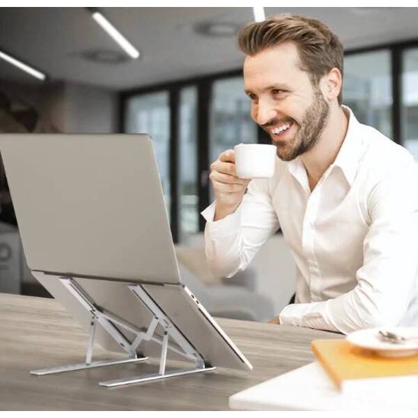 Adjustable Stand, Foldable Portable Laptop Riser Desk, Ergonomic Notebook Holder for MacBook & All Laptops