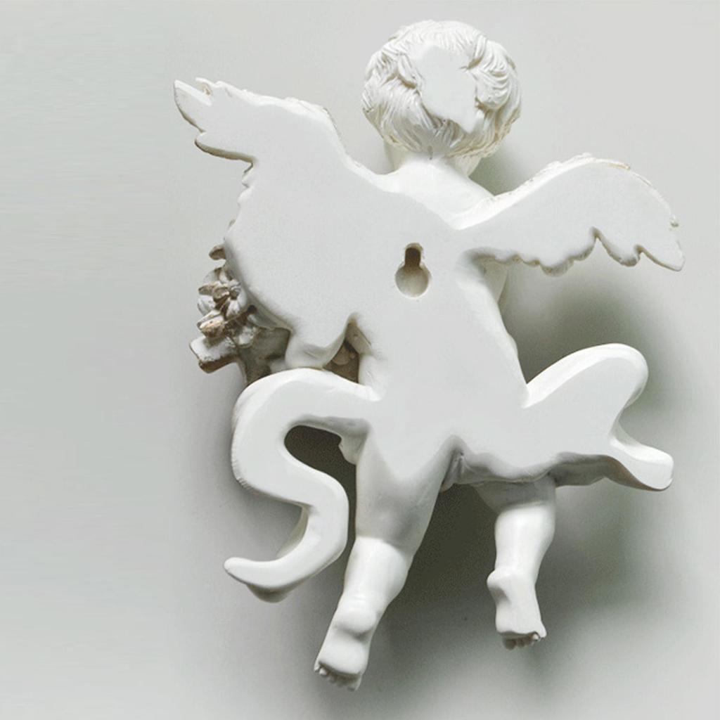 2x Angel Statue Figurines Cherub Wall Sculpture for Barchurch Dining Room
