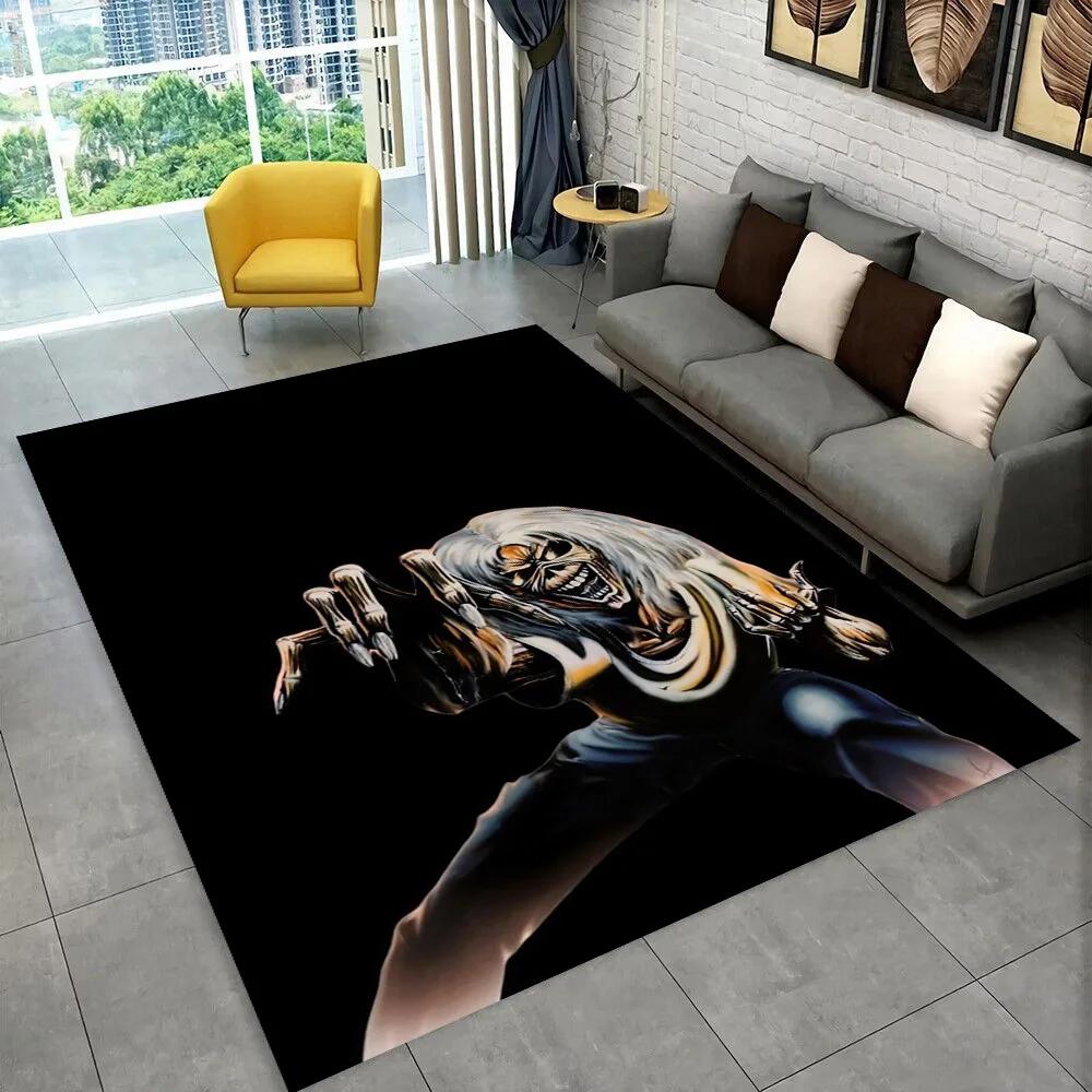 3D I-Iron-M-Maidens Metal Music Rug Carpet for Living Room Bedroom Decor,kids Play Non-slip Decoration for Sofa Doormat Gift