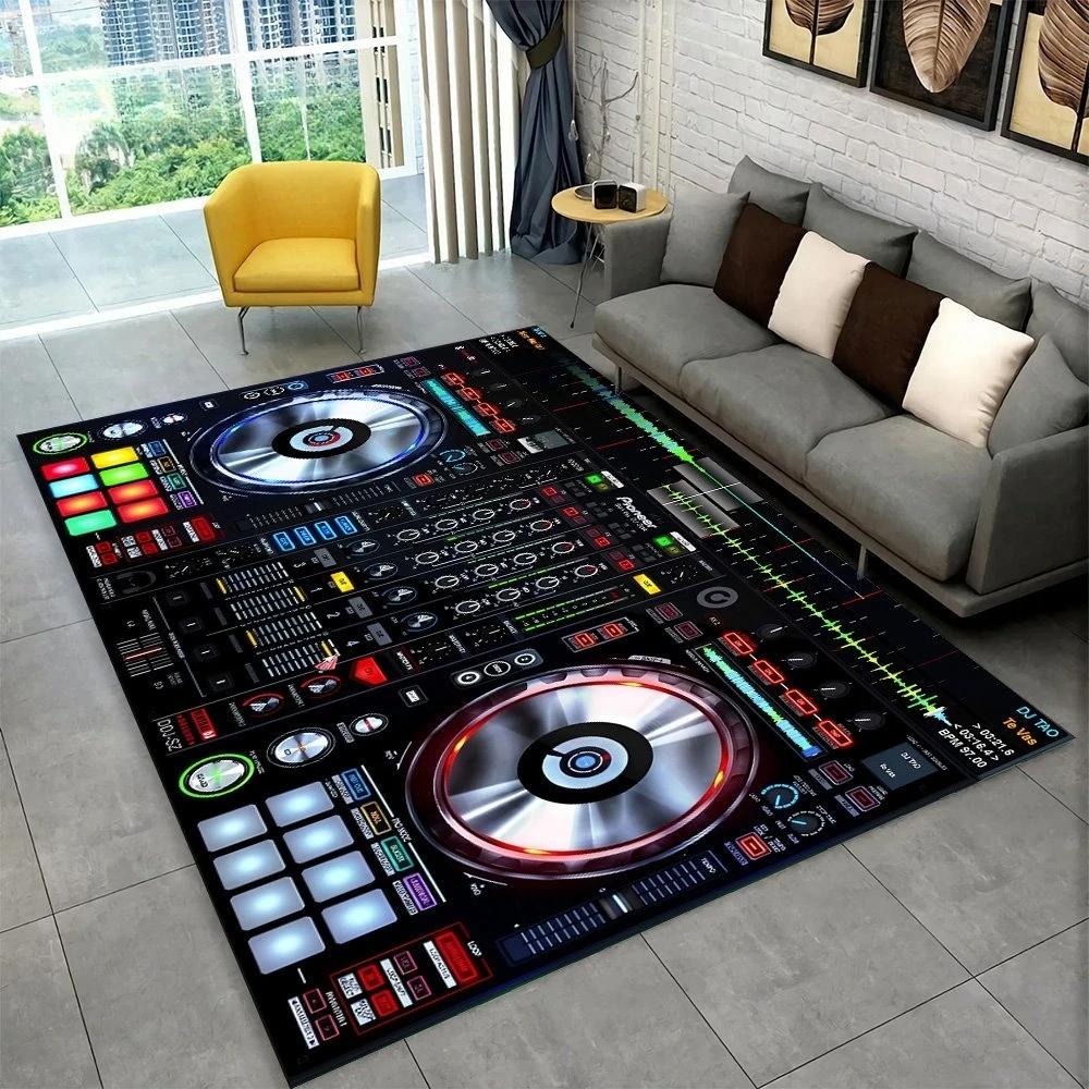 3D DJ Music Screen Keyboard Area Rug Carpet Rug for Living Room Bedroom Sofa Doormat Decoration Kid Play Non-slip Floor Mat Gift