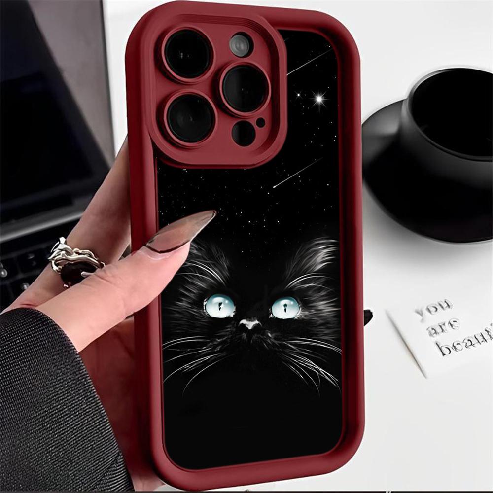 Angel Eye TPU Soft Phone Case for Samsung A05 A13 A23 A53 A14 A24 A34 A54 A15 A25 A35 A55 S20 S23 FE S24 Ultra Ae73 Dark Eyes Cat Design Art