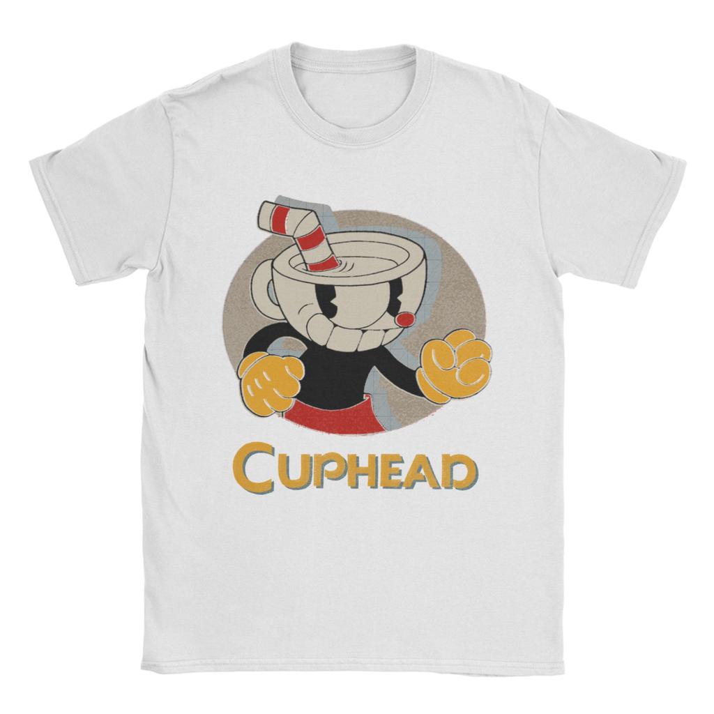 Mens TShirts Cuphead Fists Vintage 100 Cotton Tees Short Sleeve T Shirts Crew Neck Clothing Adult