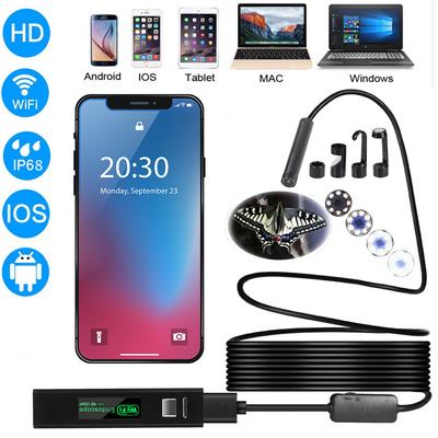 Водонепроницаемая промышленная камера-эндоскоп Wi-Fi 5,0 МП 1200P 8 мм мини-объектив для телефонов iPhone Android ПК USB автомобильный инспекционный бороскоп