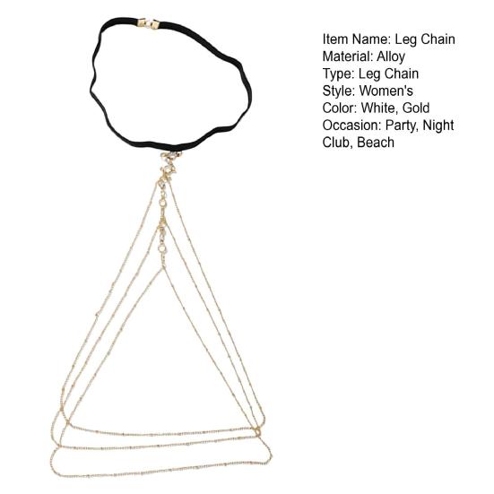Сексуальная цепочка на бедро, женская регулируемая многослойная цепочка с бриллиантами, роскошная цепочка из золотисто-белого сплава для тела, аксессуар для ног