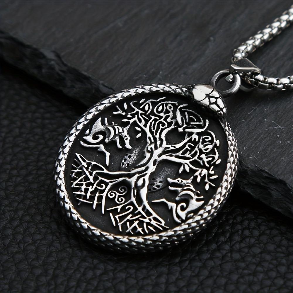 Винтажное мужское ожерелье викингов с волчьим деревом, скандинавская луна, кельтский узел, кулон, протектор, ювелирные изделия, подарочные аксессуары