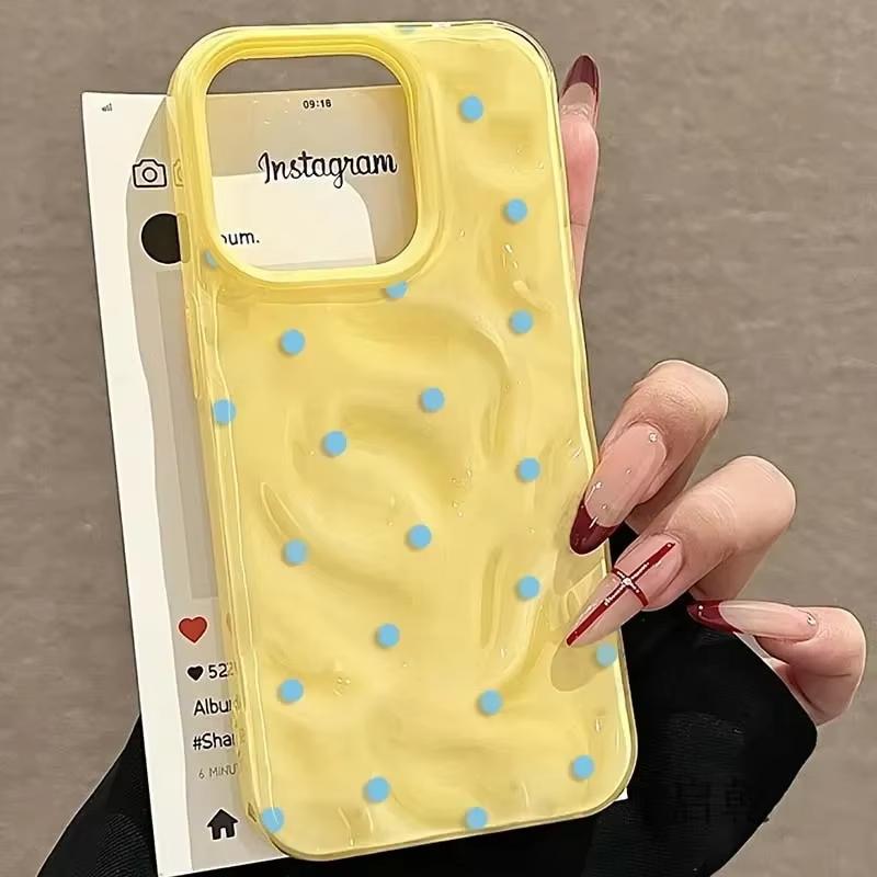 Простой чехол для телефона в однотонный горошек для iPhone 17 Air 16 15 14 13 12 11 Pro Max Plus Защитный от падения чехол
