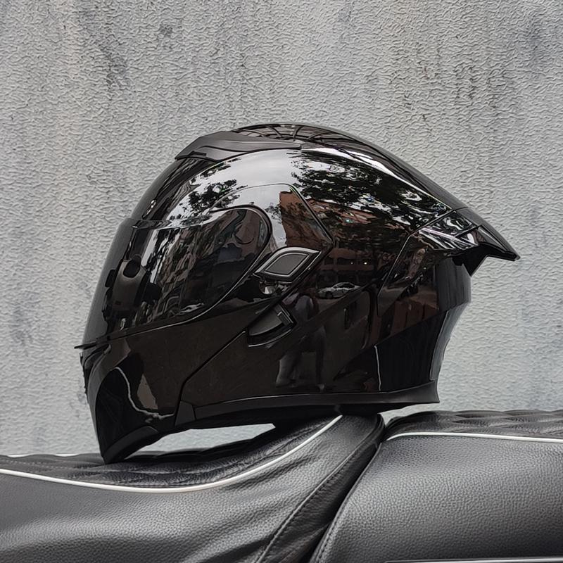 Новый мотоциклетный шлем 2024 года, сертифицированный DOT, шлем-модуляр с открытым лицом и двойным визором, безопасный, откидной шлем с солнцезащитным козырьком