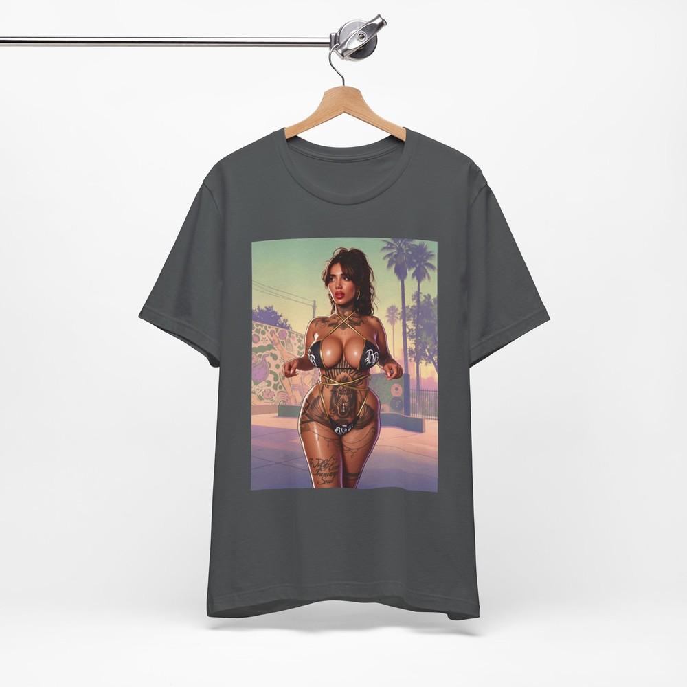 Tyra Ride Bikini Pinup T-Shirt | GTA 6 Graphic Streetwear Print Tee