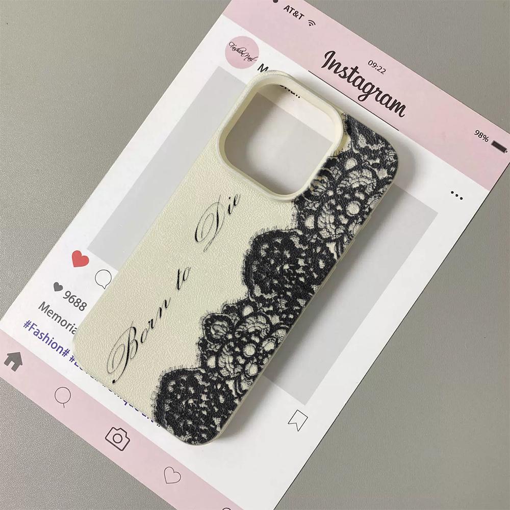 Ударопрочный кружевной чехол для телефона IPhone 17 16 E 15 14 13 12 11 Pro Max Plus Air, роскошная цветочная печать, чехол Funda Capa Coque