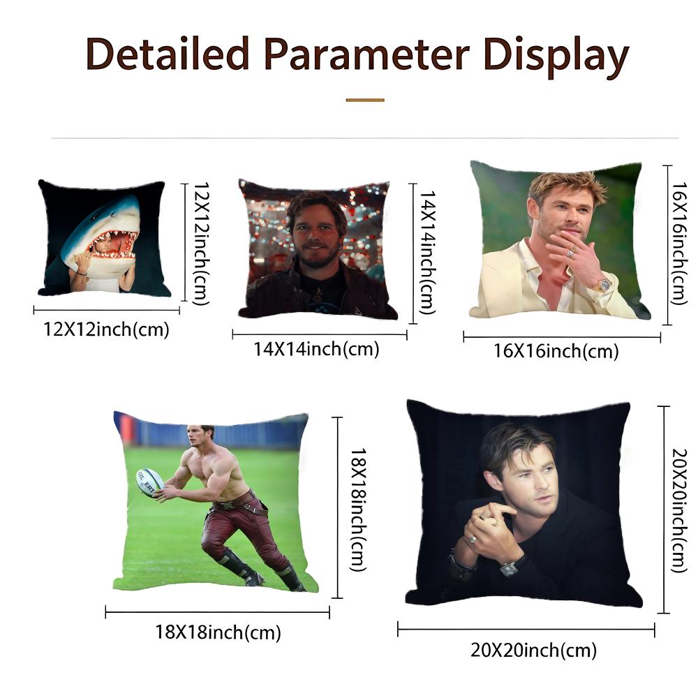 Movie Chris Hemsworth Cushion Cover Cushion Cover Set 4Pcs 50X50 45X45 40X40 Pillowcase Decorative Sofa Home Decor