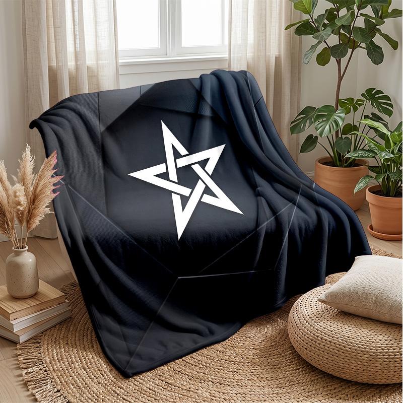 Morocco Football Printed Flannel Blanket Skin Friendly Warm Decorative Throw for Indoor Couch Bed Daily Use