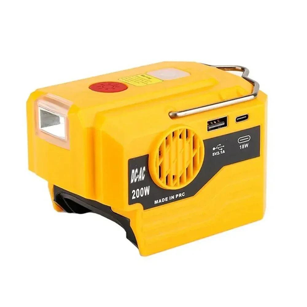 Inverter 220V-230V/AC USB+Type-C Outdoor Camping Battery Adapter For Dewalt Battery Power Supply 18-20V