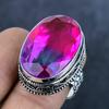 Natural Bi-Color Tourmaline 925 Sterling Silver Jewelry Ring Size 9.5 J5I10