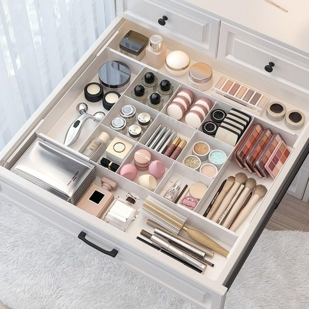 Makeup Storage Drawer Organizer Plastic Kitchen Storage Box New Drawer Divider Tray Home Use