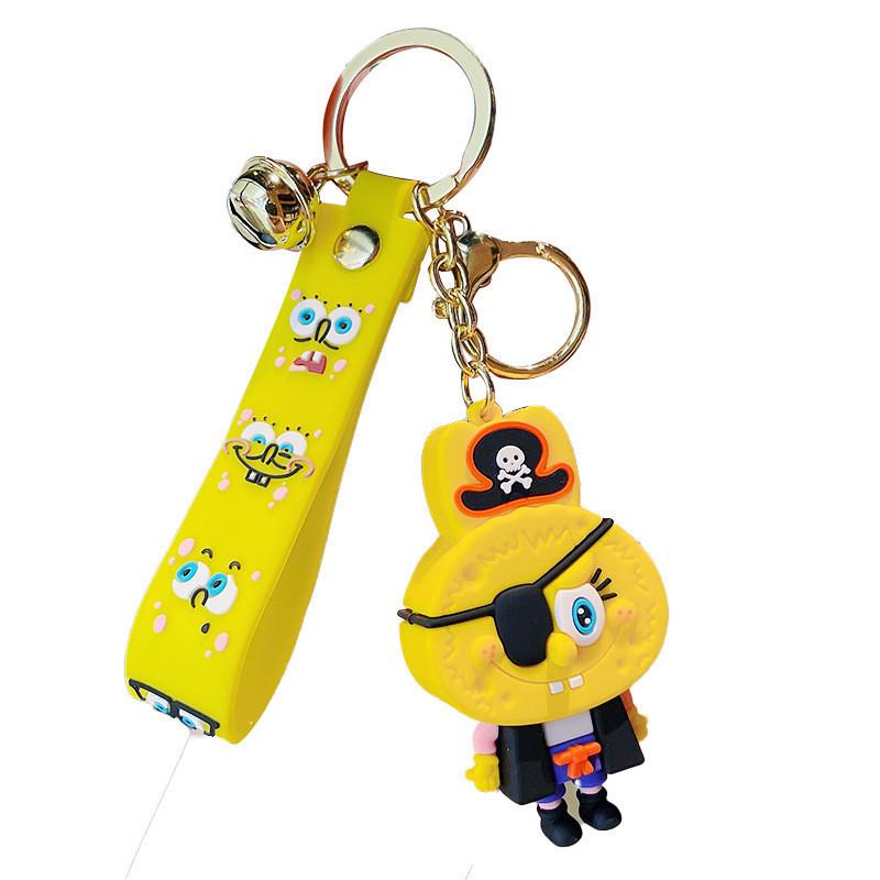 Adorable Cartoon Pirate Spongebob Keychain Couple Edition Ideal Gift For All Occasions