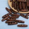 50Pcs 2.0x0.5in 2 Holes Buttons Olive Shape Sewing Buttons Wood Toggle Buttons  DIY Clothing