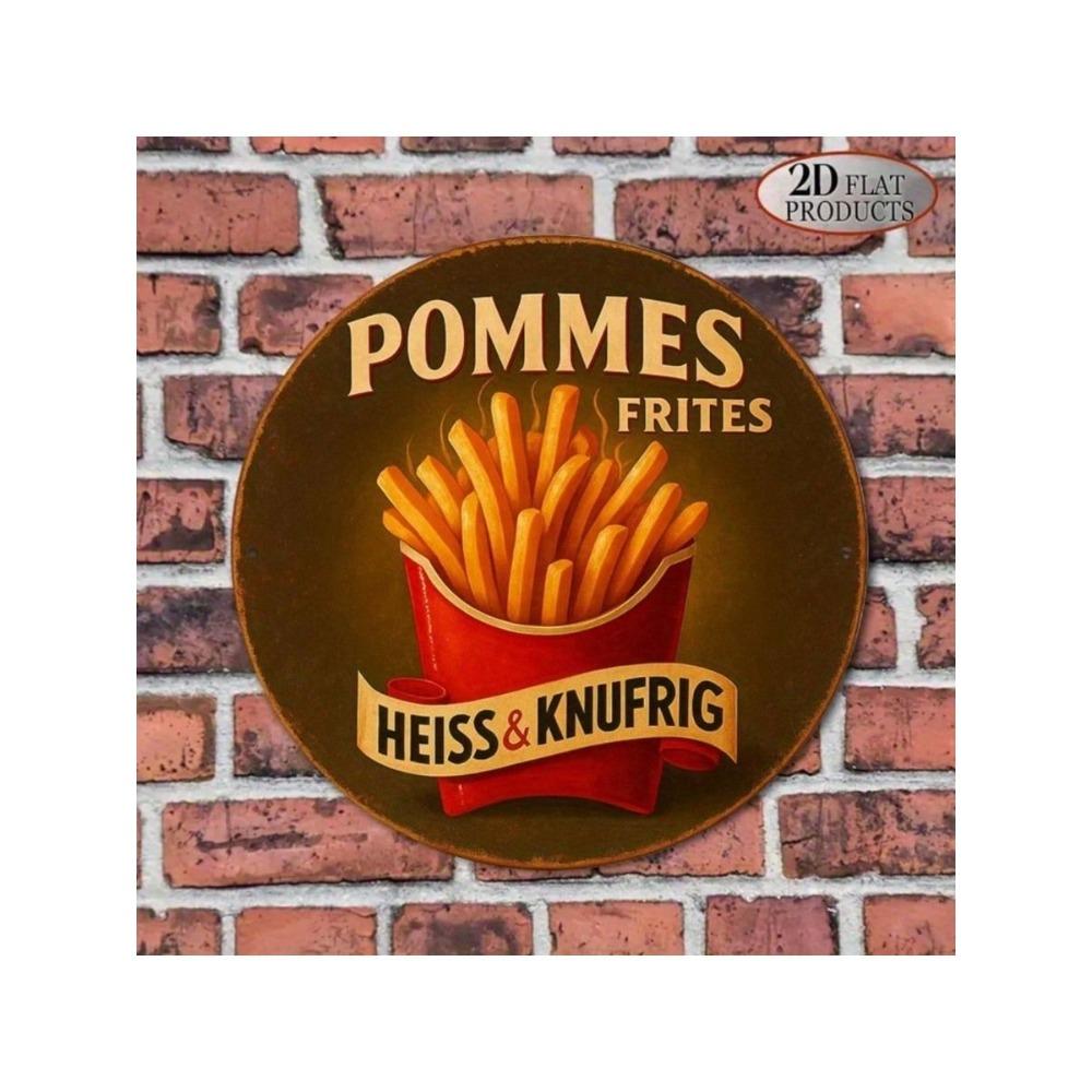Винтажная металлическая табличка Pommes Frites Настенное искусство Декор для Кафе Бара Ресторана