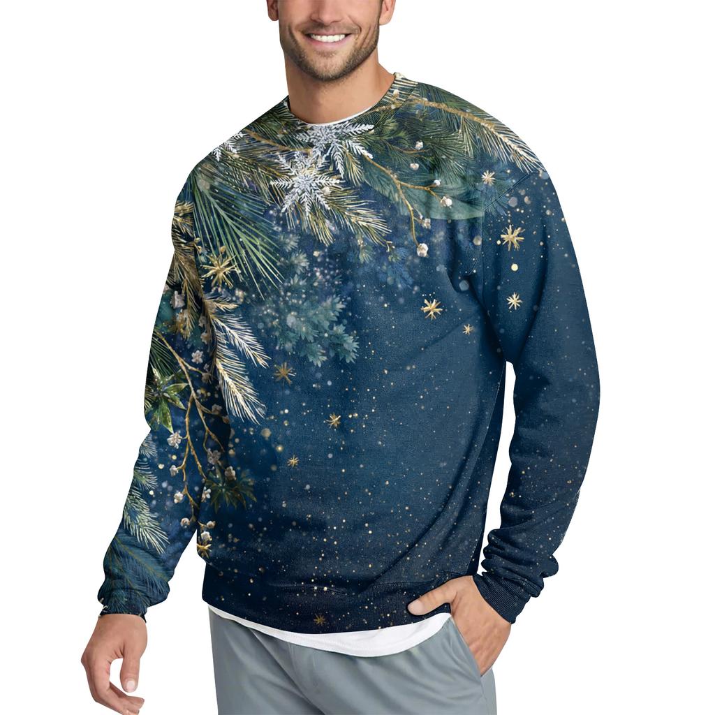 Мужской повседневный модный свитшот с принтом и круглым вырезом