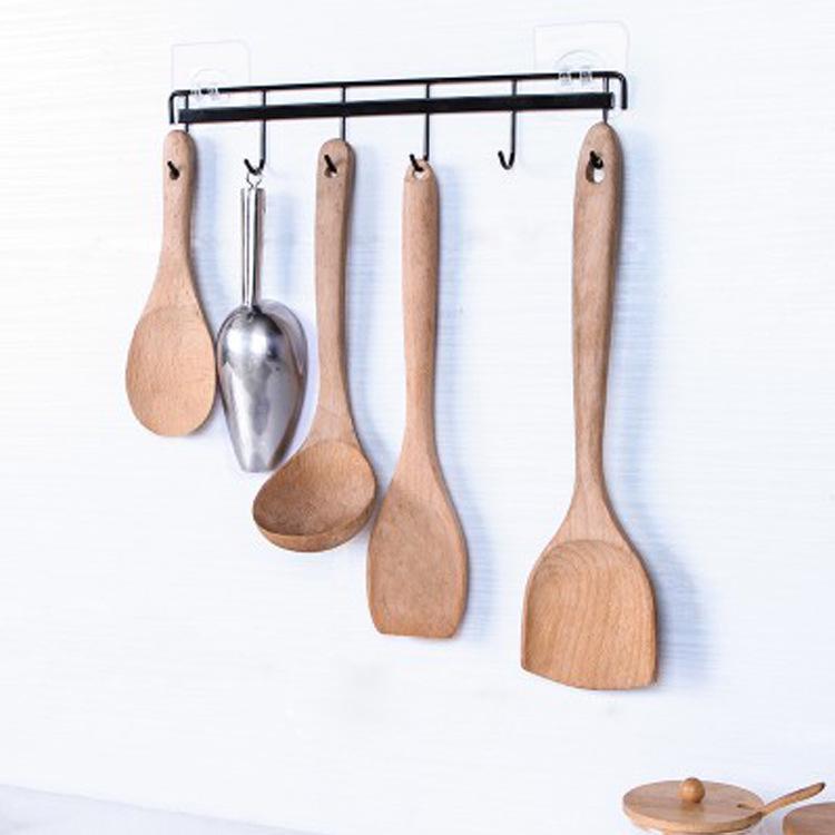 Железный шестикрючковый прочный самоклеящийся настенный крючок для кухни и ванной комнаты — конструкция без проколов, не оставляющая следов