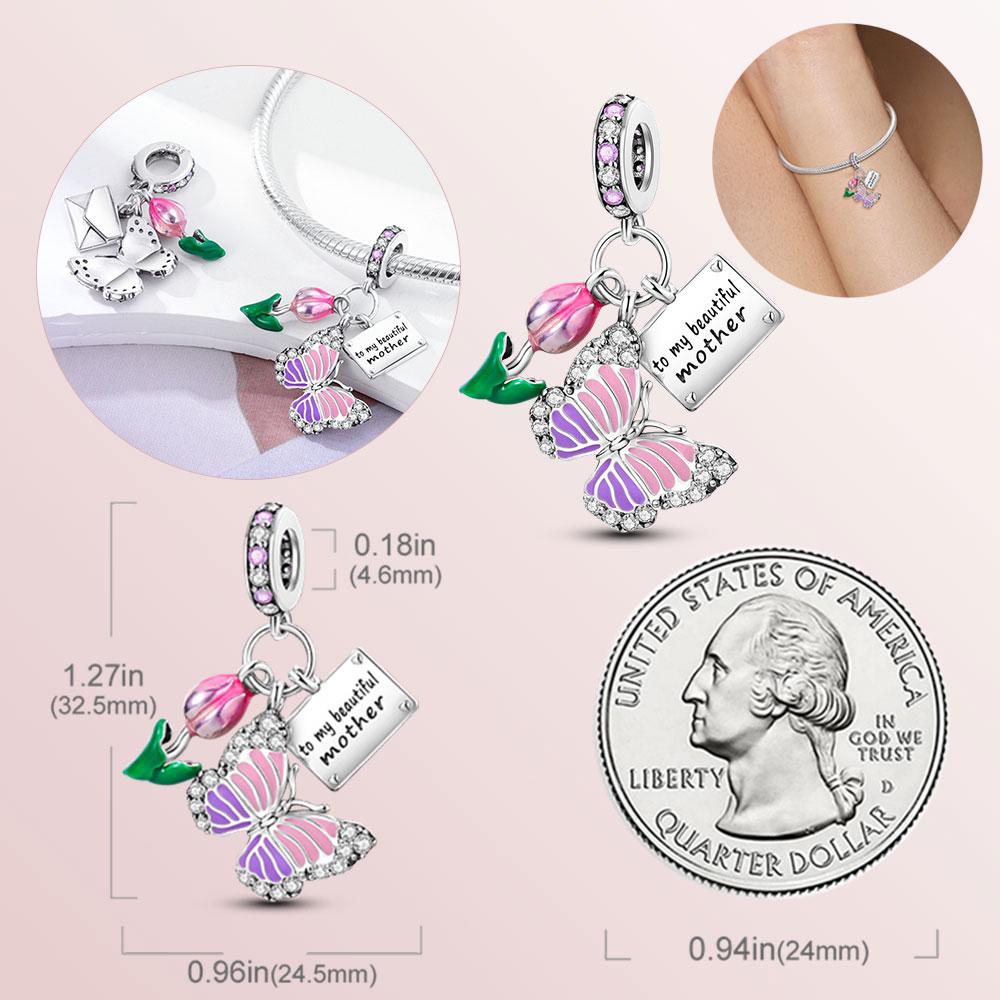 2023 Лето 925 Серебряных Подвесок Женщин Подходит Оригинальный Модный Браслет Божья Коровка Подсолнух Бабочка Сад Ювелирные Изделия Подвеска Подарки Diy