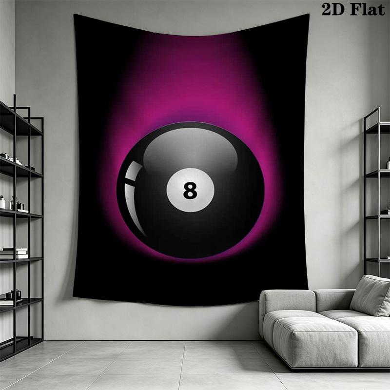 Glowing 8-Ball Pattern Home Decor Tapestry, Wall Hanging, Decorative RV Wall Cloth.MGT0918015