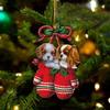 Decorative Christmas Tree Dog Hanging Pendant 2D Christmas Dog Car Pendant  Holiday Party