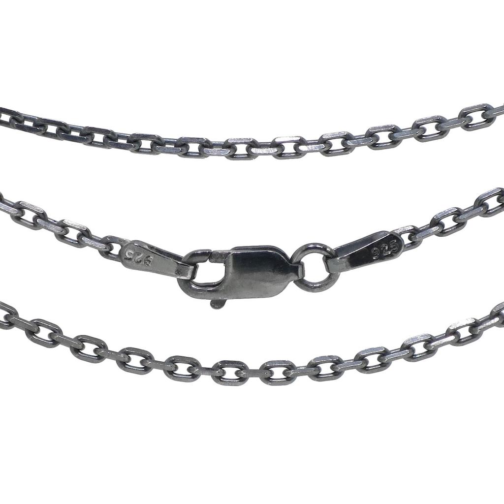 Ibushi Azuki Цепочка Длина Ширина Темное серебро 925 Цепочка Цепочка Цепочка только [Shinjuku Ginnokura] 4-сторонняя 40-60 см (50см) приблизительно. 1,9 мм