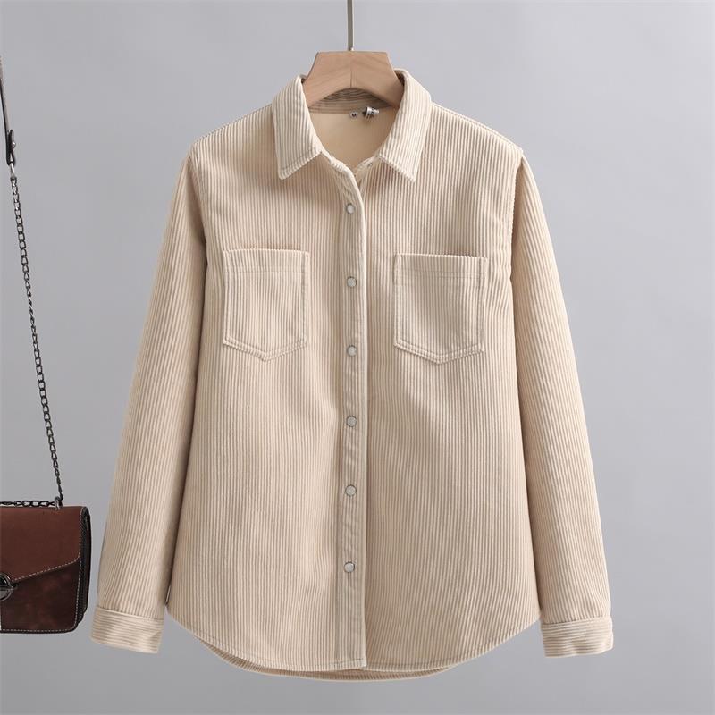 Женская вельветовая рубашка на флисовой подкладке: Тонкий, теплый и универсальный для коллекции Осень/Зима 2025