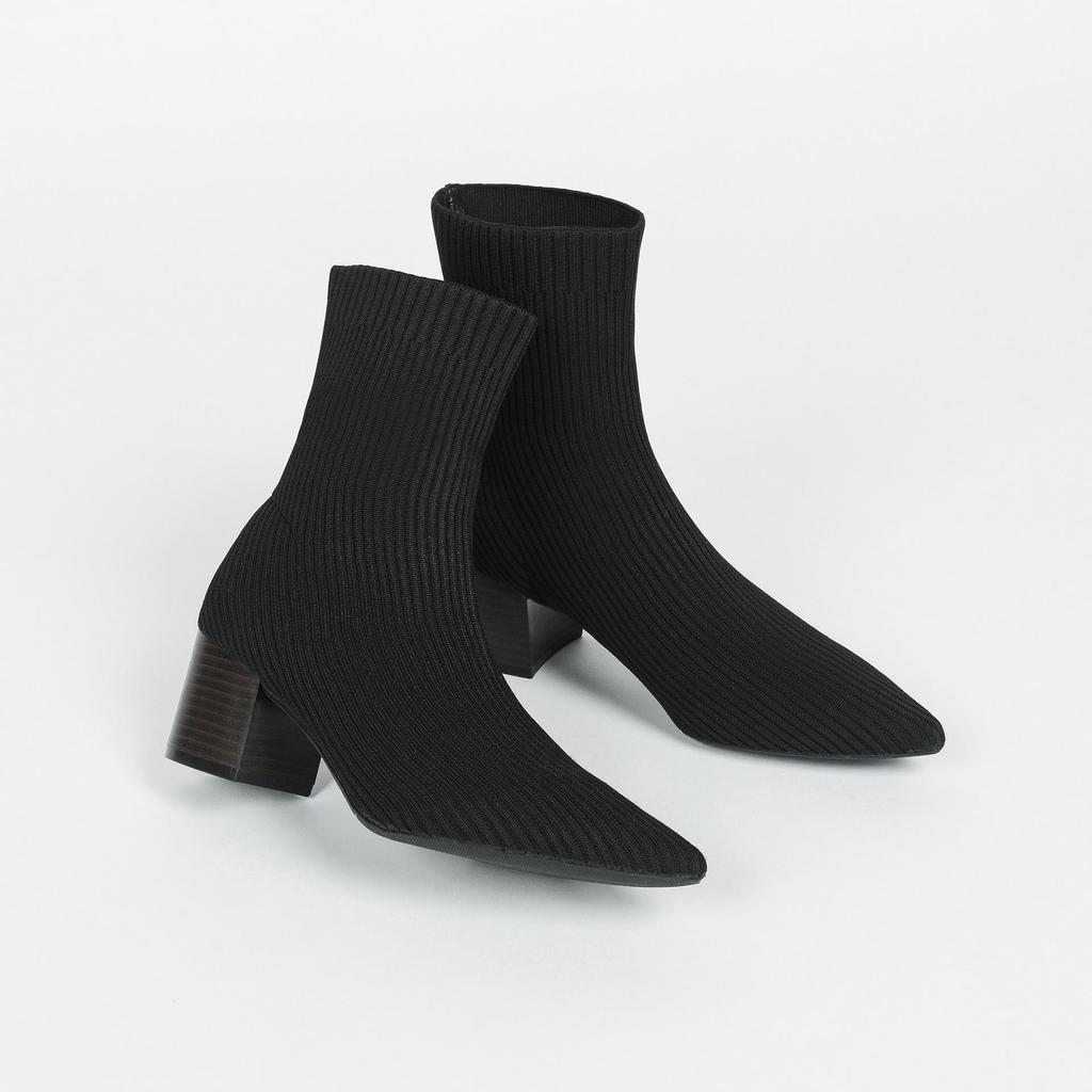 Женские вязаные зимние ботинки большого размера с острым носком, повседневные короткие, на толстой подошве, мягкие, эластичные, ботинки Martin, рыцарские туфли 34-43