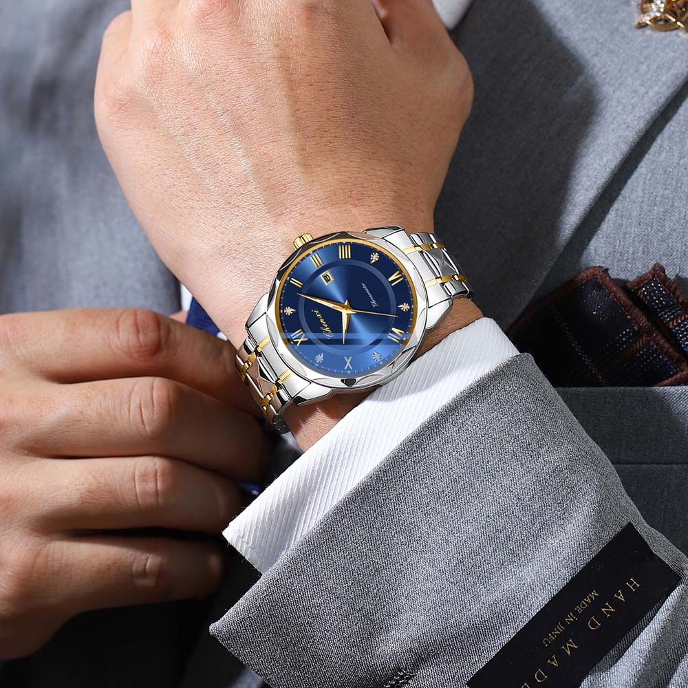 CHENXI New Stylish Men's Quartz Watch Casual Business Calendar Large Dial Stainless Steel Men's Quartz Watch Water-Resistant