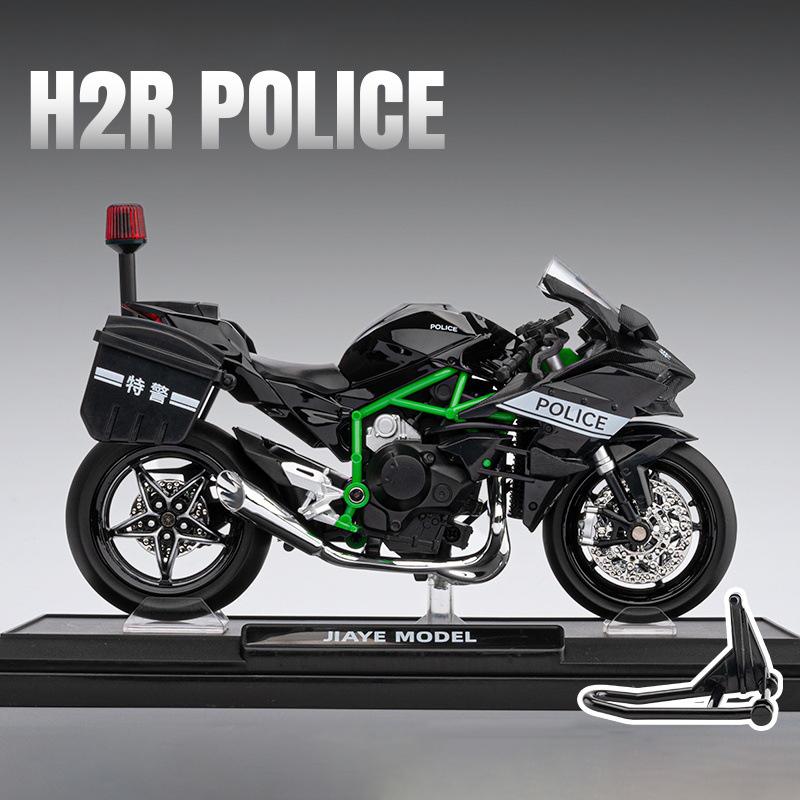 1:12 Модель мотоцикла Ninja H2R Полицейский Сплав Литье под давлением Коллекция моделей транспортных средств Звук и свет Внедорожный Автоцикл Игрушки Машина