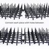 10Pcs 13cmx49cm Garden Prickle Strip Dig Stop Cat Repellent Deterrent Mat Spike Portable Anti-Cat Dog Outdoor Garden Staples Pegs