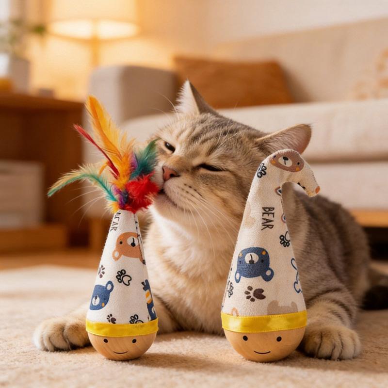 1/2/5 шт. Игрушка-качели для кошек, динамично качающаяся, интерактивная игра, специально разработанная для самостоятельной игры кошек, стиль с перьями, игрушка для домашних животных