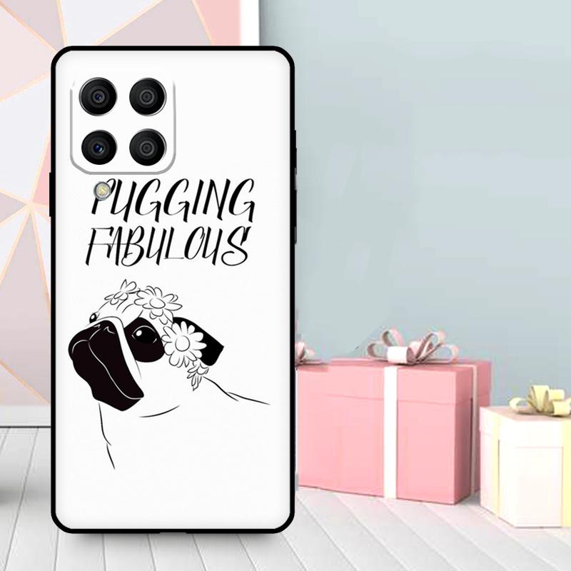 Смешной мультяшный чехол с мопсом для Samsung Galaxy M06 M11 M31 M14 M34 M54 M12 M32 M52 M15 M13 M16 M36 M56 M53 M35 M55