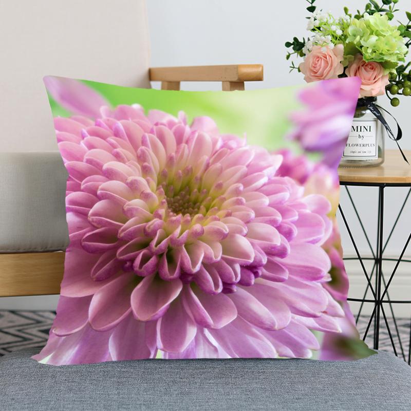 Наволочка с цветком георгина, декоративная наволочка для спальни, домашнего офиса, квадратная наволочка, мягкая