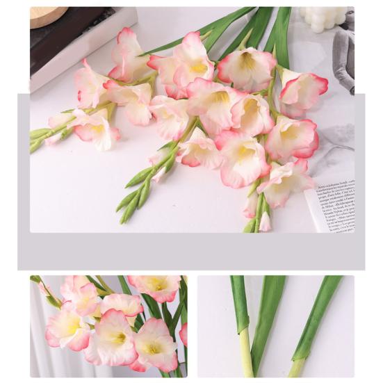 Юшэн Искусственный цветок гладиолуса Реалистичный Искусственный шелковый цветок Дом Офис Свадебная вечеринка В помещении На открытом воздухе Искусственный цветок Цветущее украшение