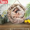 5 шт. Винтажный декор для стен в виде вертепа из дерева - 2D плоский рождественский орнамент с изображением Иисуса и семьи, предварительно просверленные отверстия для легкого подвешивания, идеально подходят для дома и сада