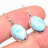 Natural Republic Larimar Gemstone Handmade 925 Solid Silver Earring 1.25" c1L01