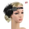 Women Beaded Flapper Hair Accessories Rhinestone Sequin Performance Headwear Elastic Indian Vintage Masquerade Feather Headband