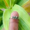 925 Sterling Silver Raw Green Pencil Tourmaline Gemstone Ring Sz 7 Christmas
