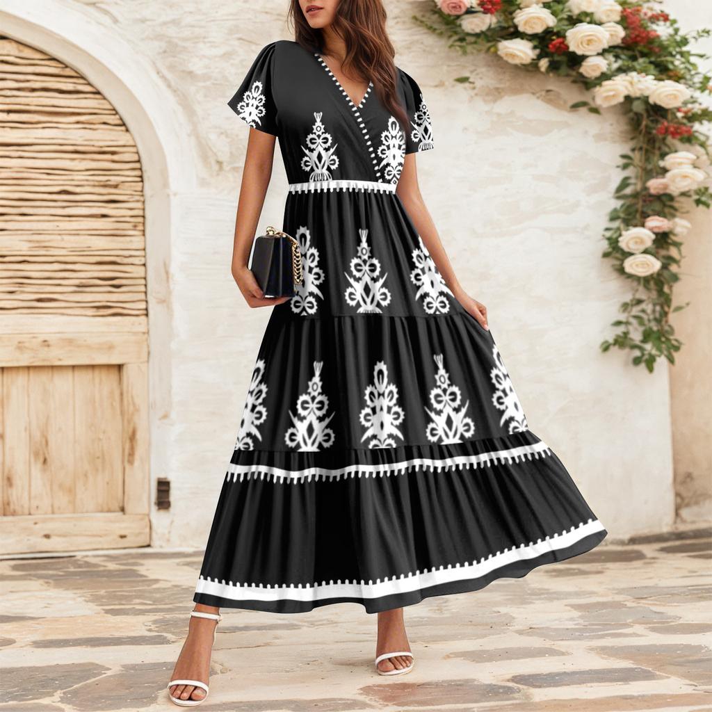 Женские струящиеся платья Женские летние платья Повседневные платья макси с коротким рукавом Официальные платья макси