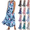 Женские модные летние повседневные платья без рукавов с цветочным принтом и маленькими карманами