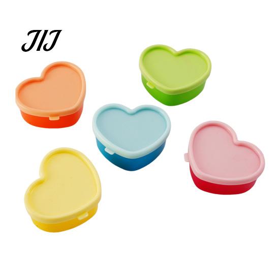 Stackable Storage Containers 5Pcs Mini Box with Lids, Plastic Containers, Reusable Portable Boxes Heart/Square/Flower Shape Food Organizer for