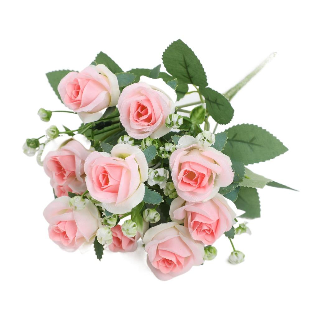 Букет искусственных роз своими руками 10 головок Искусственные цветы камелии и пиона Домашний декор