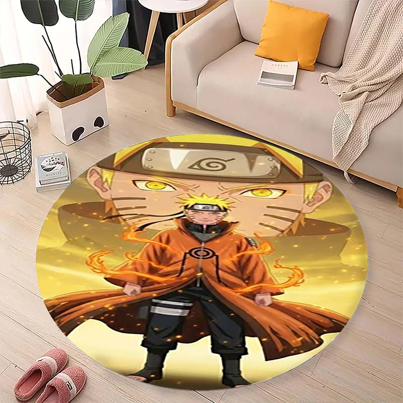 Naruto Uzumaki Akatsuki  Printed Round Rug Soft  Anti-Slip Carpet  for Home Bedroom Living Room Gaming Room Dorm Decor