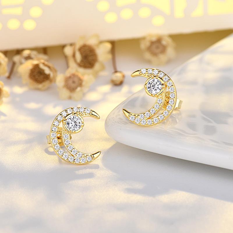 New 925 Sterling Silver High Quality Zircon Stud Earrings For Women Exquisite Student Girlfriend Jewelry Accessories WeddingGood product